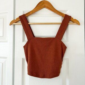NWOT Abercrombie & Fitch Rust Ribbed Soft A&F Square Neck Tank Top XS